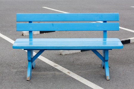 blue bench in the parkの写真素材