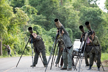 Bird Photographer in  Kaeng Krachan National Park on 26 th May  2015のeditorial素材
