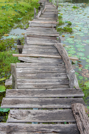 Old wood bridgeの写真素材