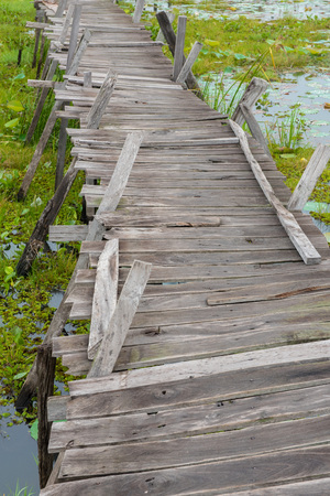 Old wood bridgeの写真素材