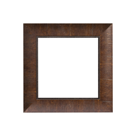 Wood frame isolated on whiteの写真素材
