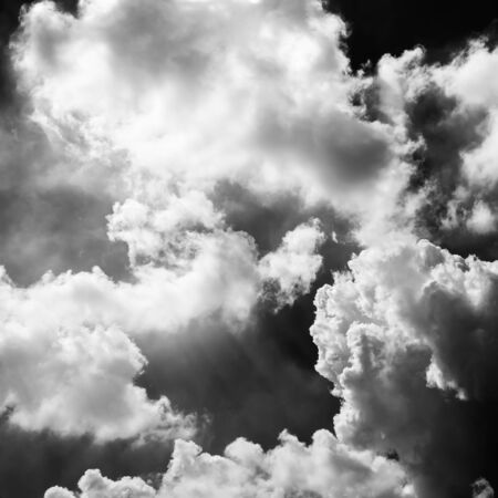 black and white cloudsの写真素材