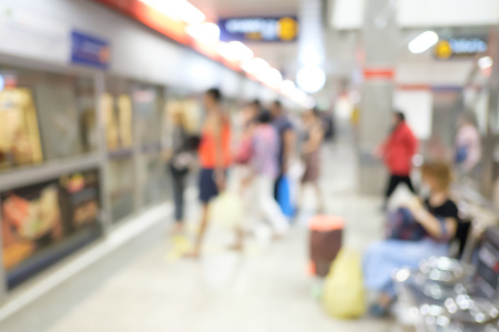 abstract blur people in subwayの写真素材