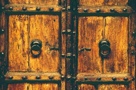 old wooden doorの写真素材