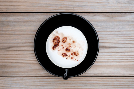 hot coffee on tableの写真素材