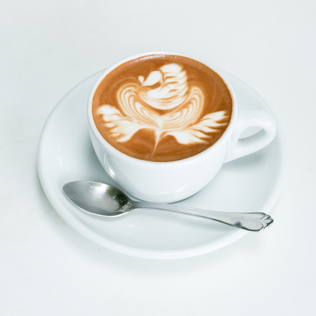 hot mocha on tableの写真素材
