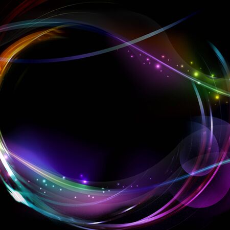 Abstract Black background with rainbowの写真素材