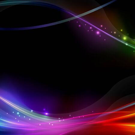 Abstract Black background with rainbowの写真素材