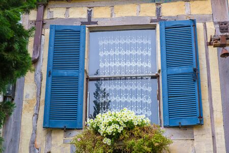 Antique window in the old townの写真素材