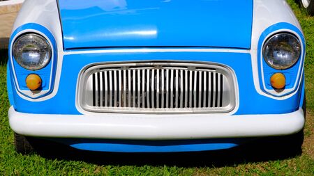 vintage car in the gardenの写真素材