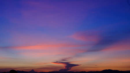 beautiful purple sky after sunsetの写真素材