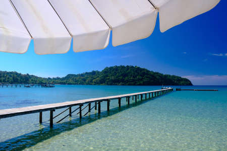 long-tailed boat on Bundhaya beach Koh LIPE Thailandの写真素材