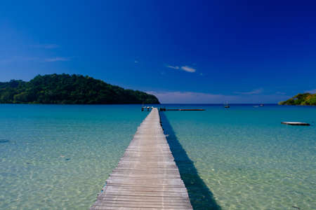 long-tailed boat on Bundhaya beach Koh LIPE Thailandの写真素材