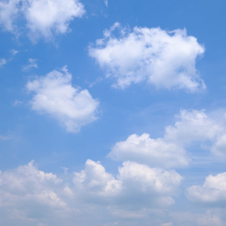 Blue sky and white cloudsの写真素材