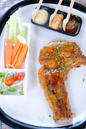 pork chop steakの写真素材