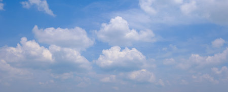 Blue sky and white cloudsの写真素材