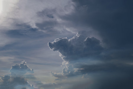 beautiful white cloud in the skyの写真素材