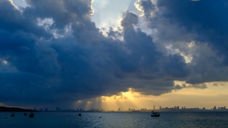 beautiful sky before the rain fallの写真素材