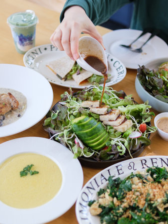 young girl eating healthy food