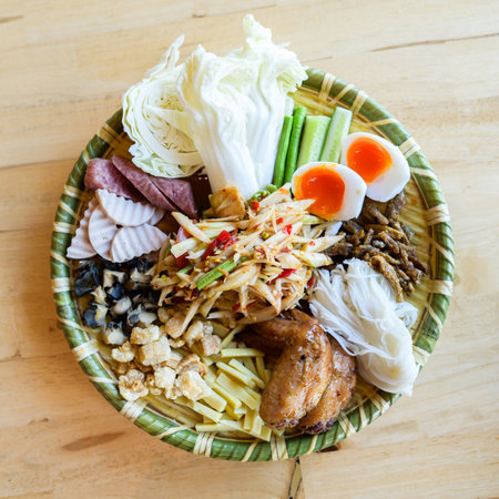 Papaya salad in   thai restaurants