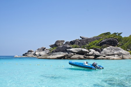 Boot rock, kor 8 similan islandの写真素材