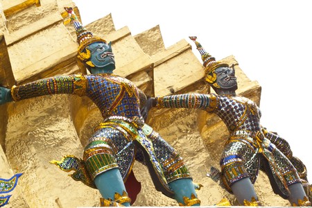 The thai giant, in the Emerald buddha temple, Bangkok, Thailand
の写真素材