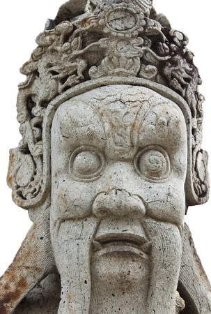 Temple guard statue, in the temple (wat pakeaw), bangkok, Thailandの写真素材