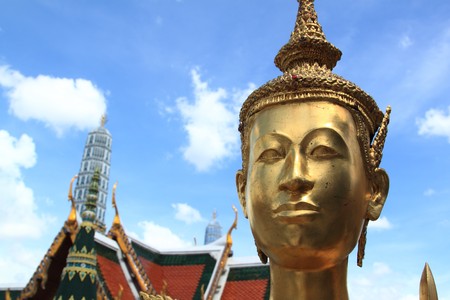Kinnaree - thai creature, a bird with human head の写真素材