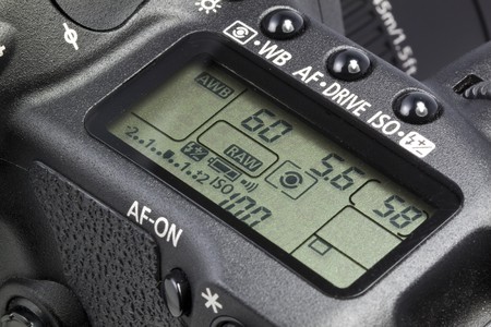 Closeup secondary display on DSLR camera