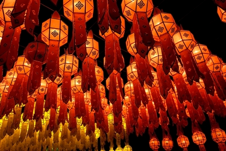 Chiang Mai - 11 November  Colorful Lantern Festival or Yee Peng Festival  North of Thailand  in Chiang Mai ,Thailand on November 11 2013のeditorial素材