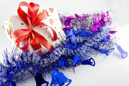 Beautiful gifts box isolated on white backgroundの写真素材