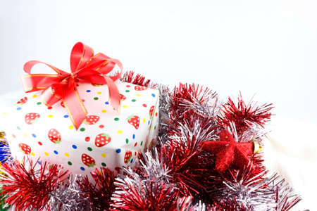 Beautiful gifts box isolated on white backgroundの写真素材