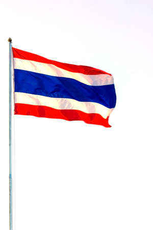 Thailand national  flag isolated on whiteの写真素材