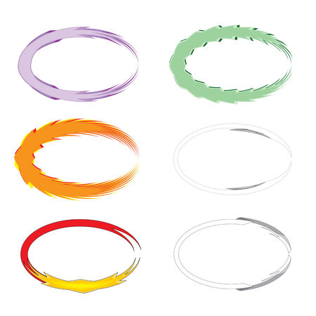 Set of six decorated adjustable oval frames.のイラスト素材