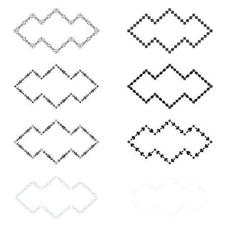 Vintage photo frames set, drawing doodle style, antigue ornamental and cute photo colored frames for decoration and design.のイラスト素材