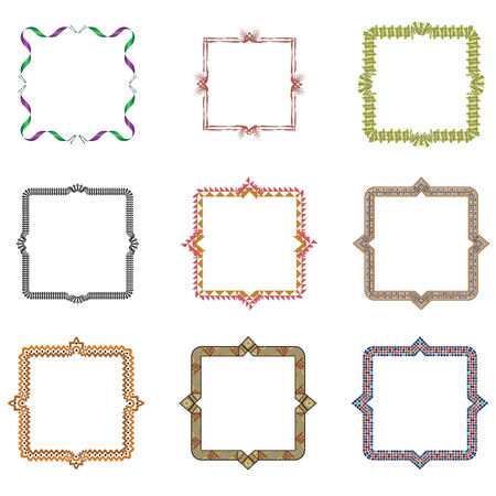 set grunge brush strokes for frames.のイラスト素材