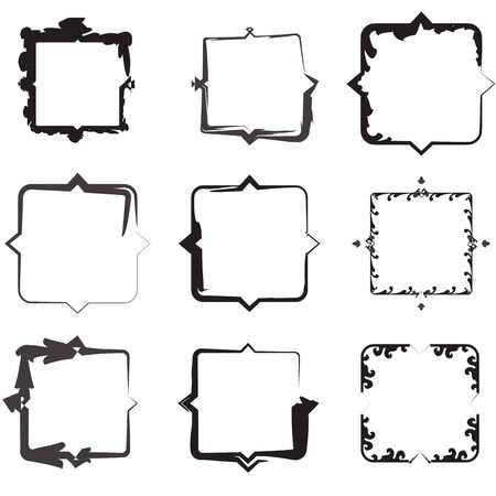 set grunge brush strokes for frames.のイラスト素材