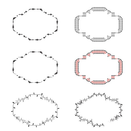 set grunge brush strokes for frames.のイラスト素材
