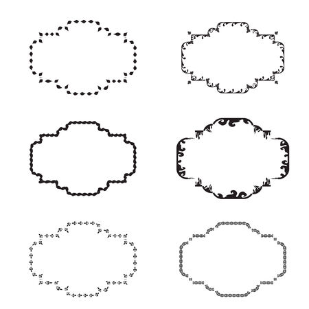 set grunge brush strokes for frames.のイラスト素材