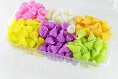 Traditional Thai style sweet dessert  A-lua    Made from Wheat flour, Cassava flour, Mung bean Starch, coconut milk and Sugar の写真素材