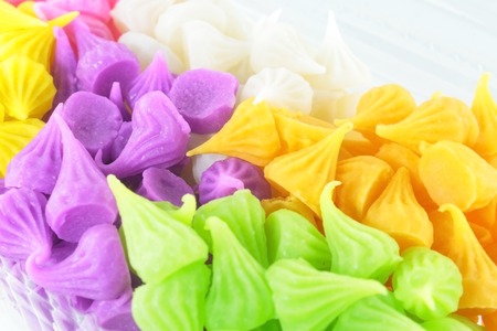 Traditional Thai style sweet dessert  A-lua    Made from Wheat flour, Cassava flour, Mung bean Starch, coconut milk and Sugar の写真素材