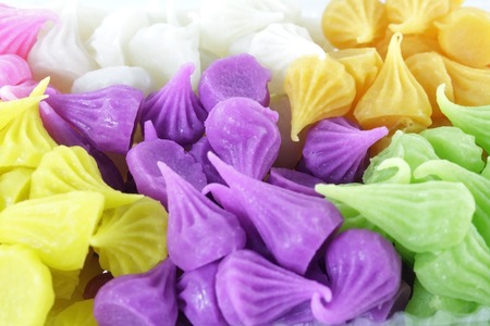 Traditional Thai style sweet dessert  A-lua    Made from Wheat flour, Cassava flour, Mung bean Starch, coconut milk and Sugar の写真素材