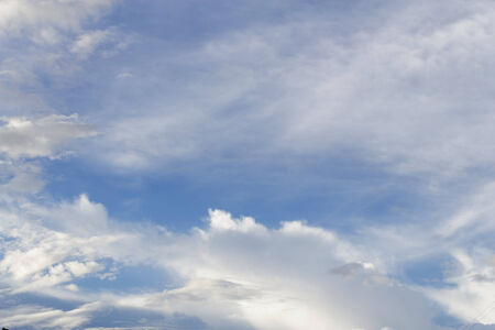 Blue sky, Blue sky background with tiny clouds.の写真素材