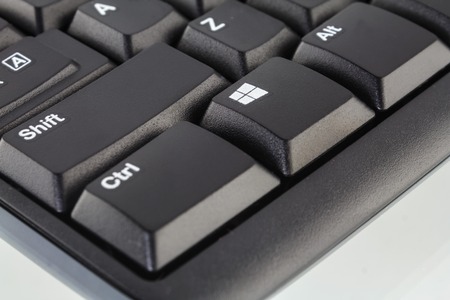 Black Computer Keyboard, Closeup of mark key on keyboard.