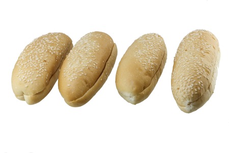 French bread with sesame seeds isolated on white background.の写真素材