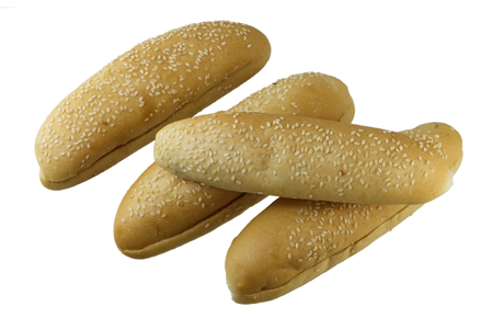 French bread with sesame seeds isolated on white background.の写真素材