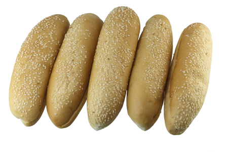 French bread with sesame seeds isolated on white background.の写真素材