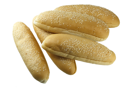 French bread with sesame seeds isolated on white background.の写真素材