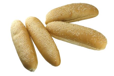 French bread with sesame seeds isolated on white background.の写真素材