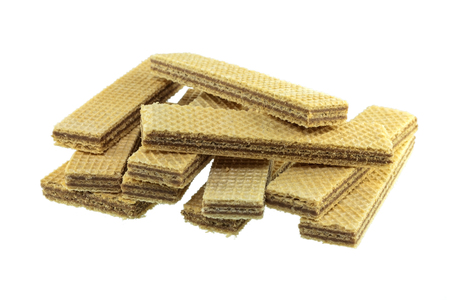 Wafers, Fresh perfectly wafers isolated on white background.の写真素材